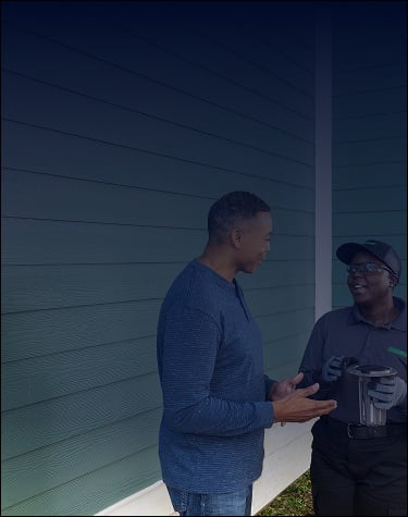 termite tech with customer